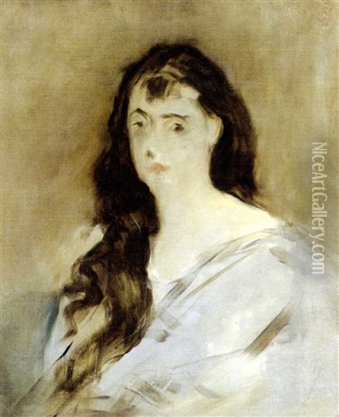 Jeune Femme Aux Cheveux Defaits (marguerite De Conflans?) Oil Painting - Edouard Manet