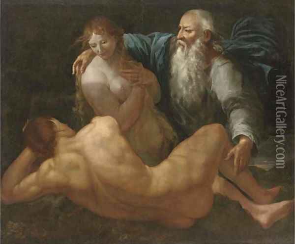 The Creation of Adam and Eve Oil Painting - Giulio Carpioni