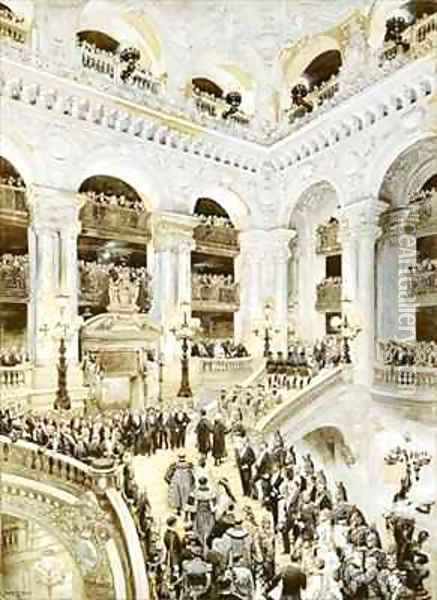 Inauguration of the Paris Opera House Oil Painting - Jean Baptiste Edouard Detaille