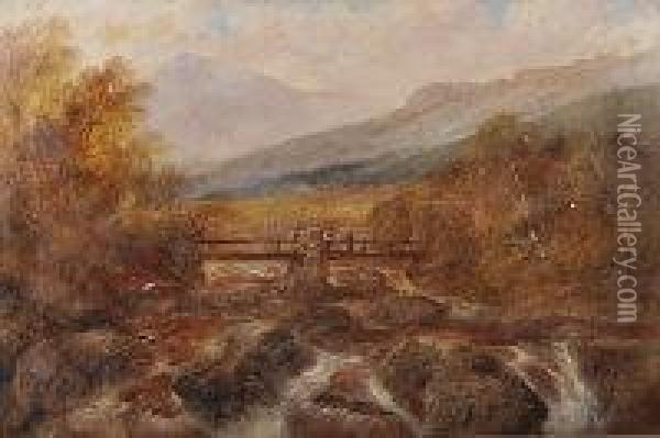 Lleder Valley, North Wales Oil Painting - Alfred Augustus Glendenning