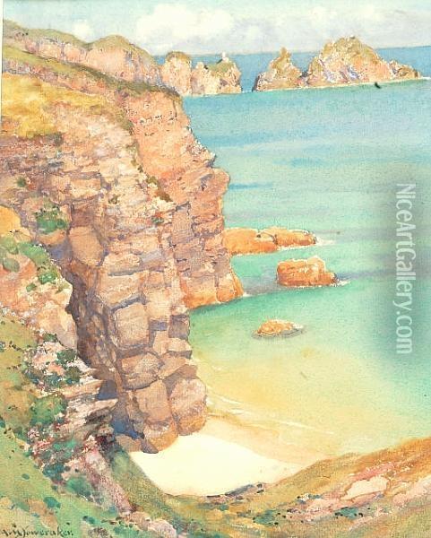 Mother Iveys Bay, Cornwall Oil Painting - Albert Moulton Foweraker