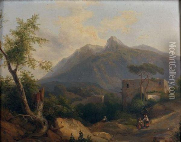 Paysage Des Abruzzes Oil Painting - Jean-Charles Joseph Remond