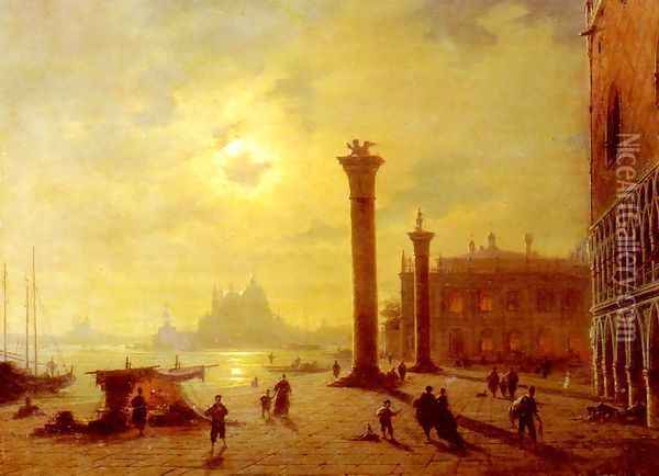 The Piazetta, Venice Oil Painting - Ludwig Mecklenburg