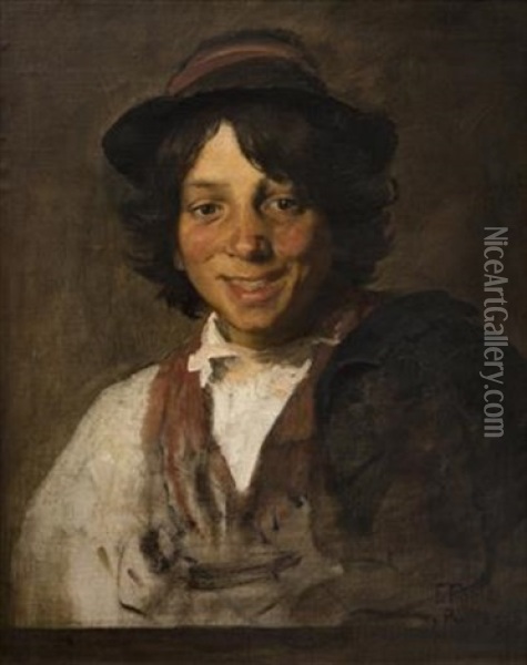 A Young Italian Man Oil Painting - Franz Thiele