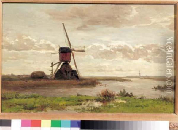 Watermolen: A Watermill Oil Painting - Paul Joseph Constantine Gabriel
