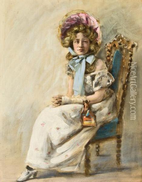 Portrait Of A Young Lady Oil Painting - Mortimer Luddington Mempes