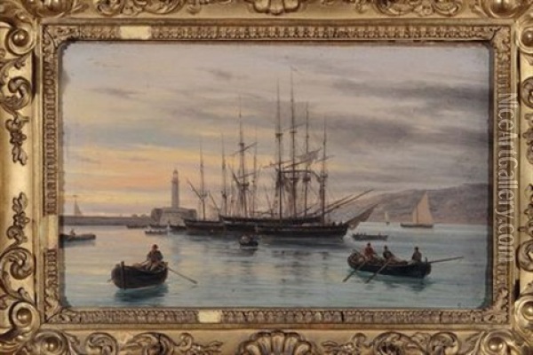Veduta Di Porto Oil Painting - Giuseppe Canella I