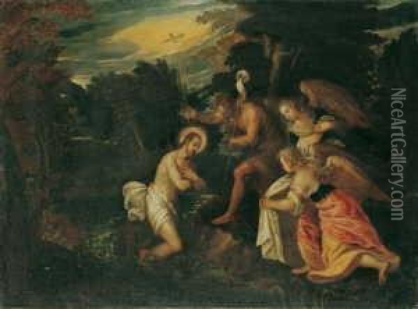 Die Taufe Christi Im Jordan. Oil Painting - Paolo Veronese (Caliari)