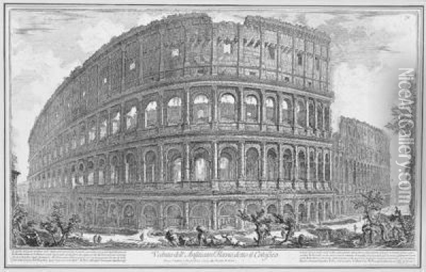 Veduta Dell'anfiteatro Detto Il Colosseo Oil Painting - Giovanni Battista Piranesi