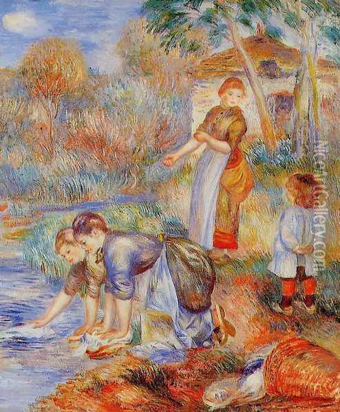 Laundresses Oil Painting - Pierre Auguste Renoir
