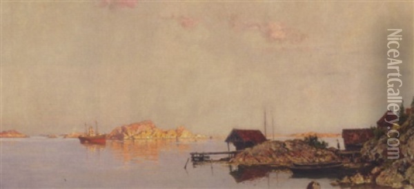 Sommeraften Ved Den Norske Kyst Oil Painting - Walter Moras