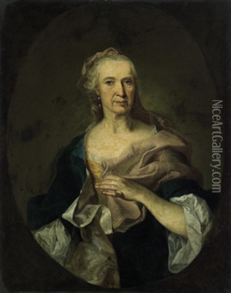 Wahrscheinliches Bildnis Der Grafin Maria Karolina Fuchs Oil Painting - Christian Seybold