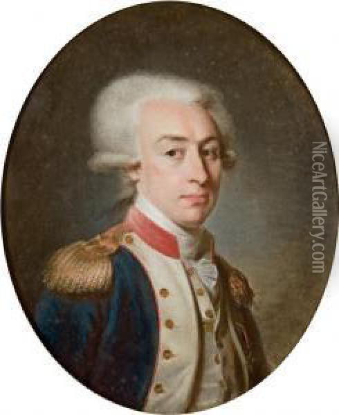 Portrait Du Marquis De La Fayette Oil Painting - Jean Baptiste Weyler