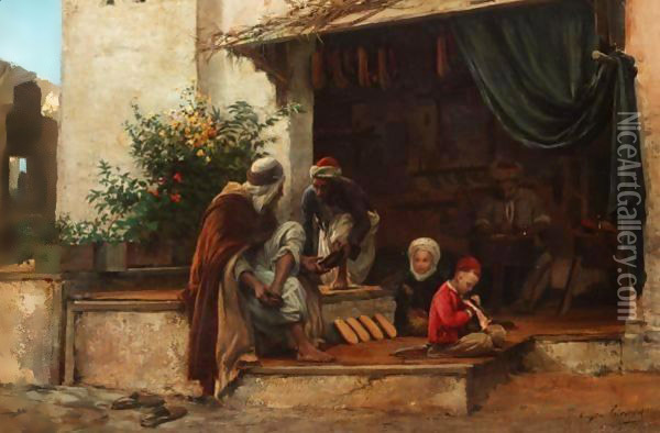 Shoes For Sale Oil Painting - Eugene-Alexis Girardet