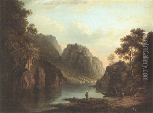 Fishing In The Highlands Oil Painting - Alexander Nasmyth