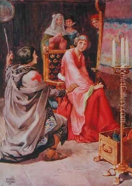 'The Pilgrim and the Queen' from 'The Staff Scrip' Oil Painting - Frank Adams