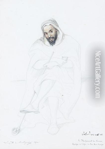 Portrait Of Mohammad Ben Sulemnya Oil Painting - Henri Antoine Leopold De Moulignon