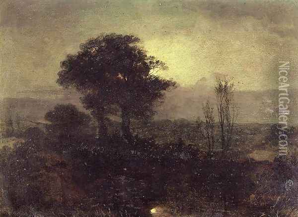 A Moonlight Landscape Oil Painting - Sir Edwin Henry Landseer
