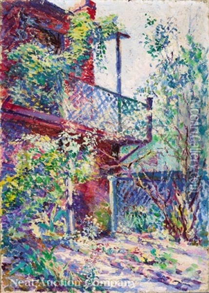 Garden Cottage Oil Painting - Anne Wells Munger