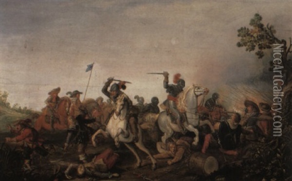 Cavalry Skirmish Oil Painting - Jan de Martszen the Younger