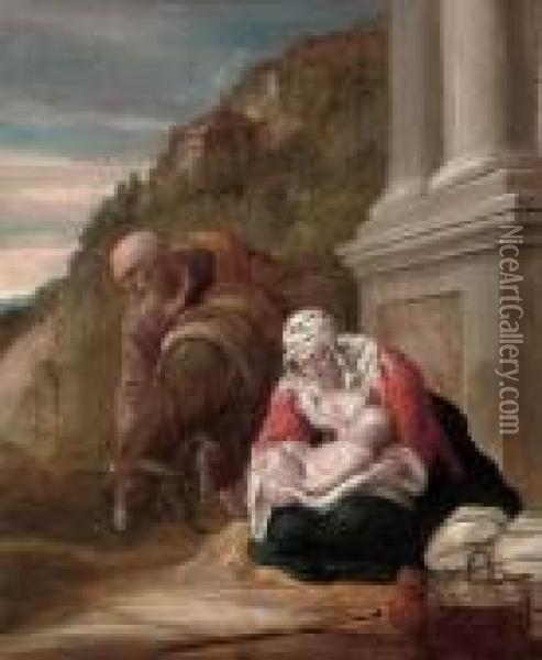 The Rest On The Flight Into Egypt Oil Painting - David The Younger Teniers