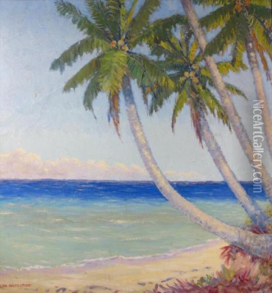Sunlight On The Caribbean Sea / Jamaica / Bwi Oil Painting - Clara Fairfield Perry