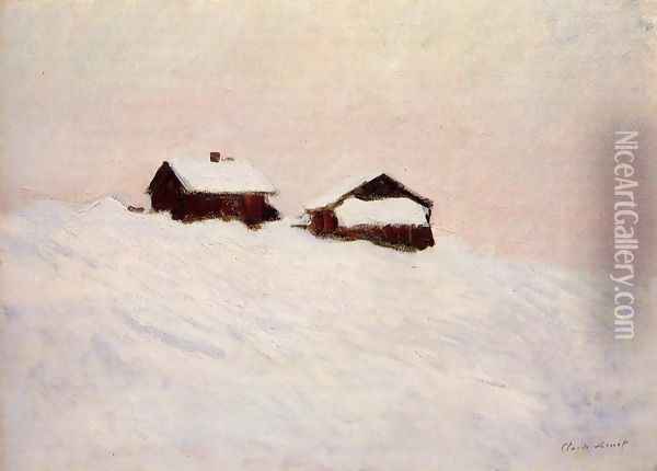 Houses In The Snow Norway Oil Painting - Claude Oscar Monet