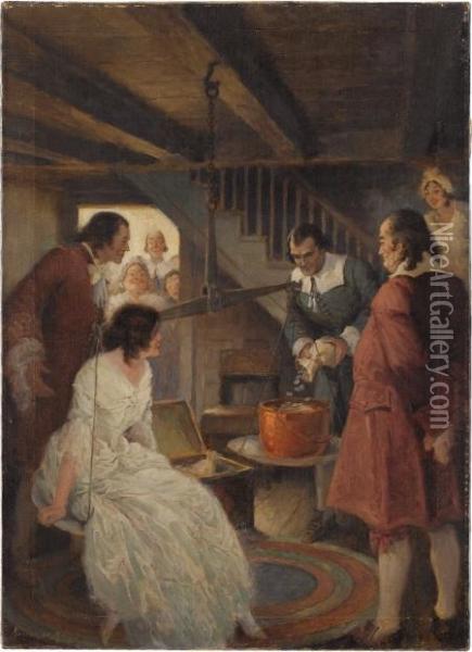 The Dowry Of Shillings Oil Painting - Walter Demaris