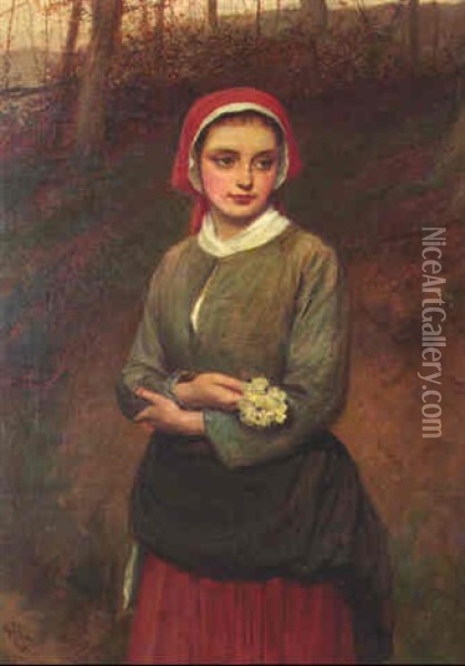 A Country Lass Oil Painting - Charles Sillem Lidderdale