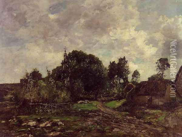 Breton Landscape Oil Painting - Eugene Boudin