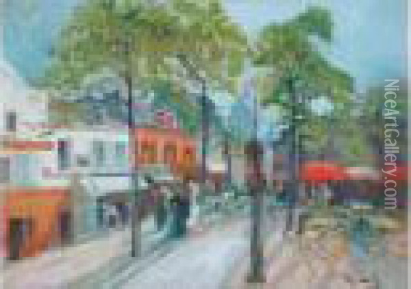 La Place Du Tertre Oil Painting - Elie Anatole Pavil