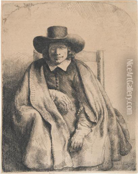 Clement De Jonghe, Printseller. Oil Painting - Rembrandt Van Rijn