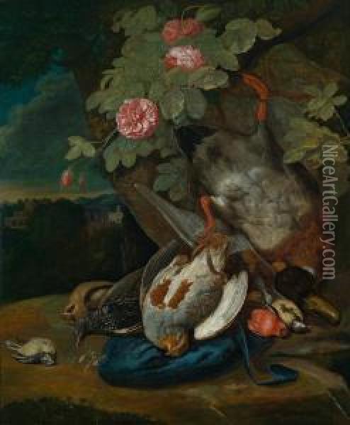 Natura Morta Venatoria Con Pernici Oil Painting - Pieter Andreas Rysbrack