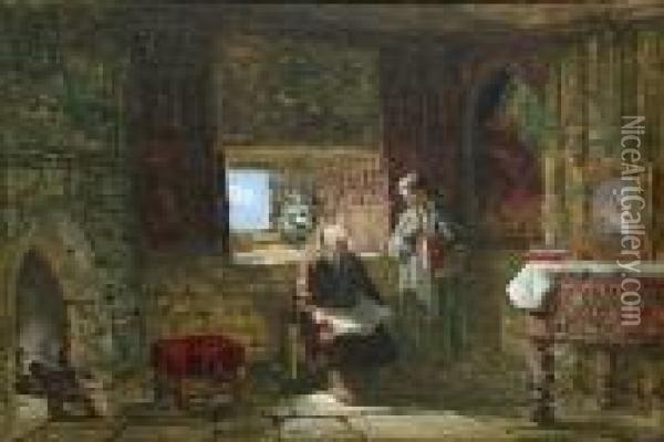 A Monk's Study Oil Painting - Samuel A. Rayner
