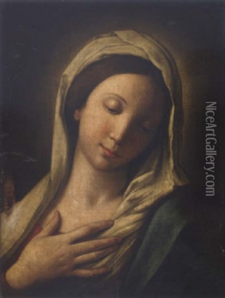 The Madonna Oil Painting - Giovanni Battista Salvi (Il Sassoferrato)