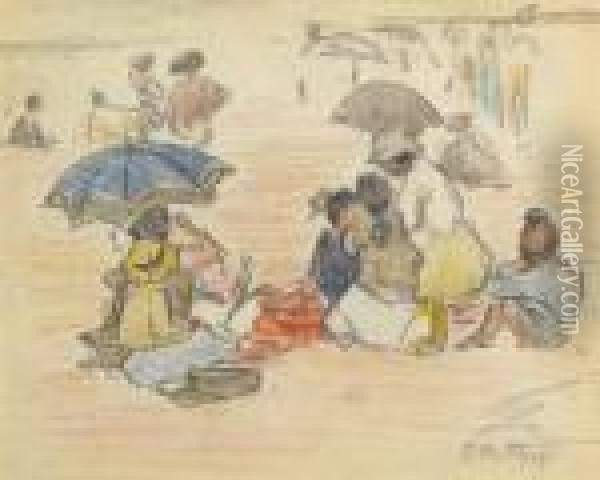 A Day At The Beach Oil Painting - Edward Henry Potthast