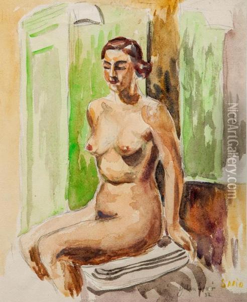 Seated Nude Oil Painting - John Savio