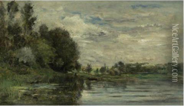 Washerwomen At Sunset Oil Painting - Hippolyte Camille Delpy