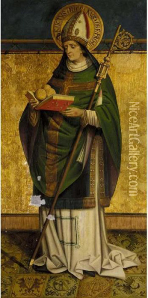 Saint Nicholas Of Bari Oil Painting - Barholome Zeitblom