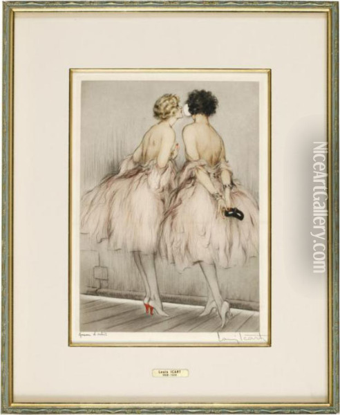 Backstage Oil Painting - Louis Icart