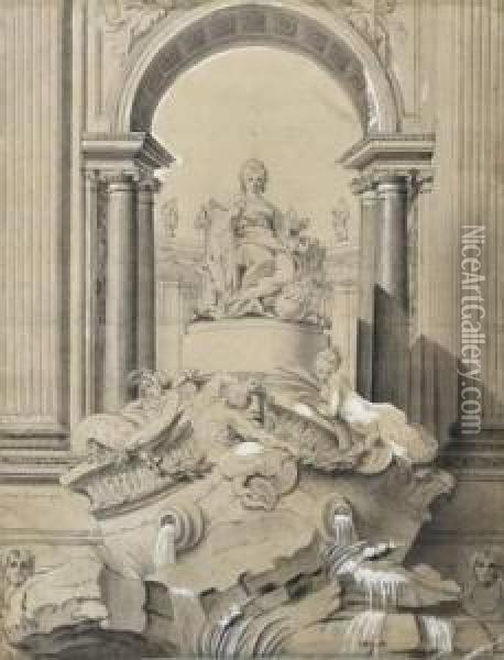 Etude De Fontaine Oil Painting - Luigi D. Soldini
