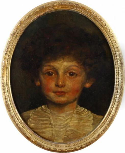 Portrait Study Of A Young Girl Oil Painting - Anna Louisa Robinson