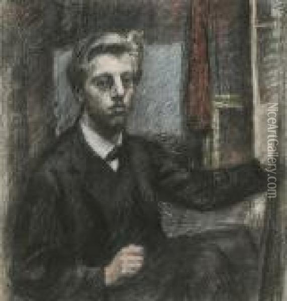 Self-portrait (1887) Oil Painting - Georges Lemmen