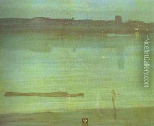 Nocturne In Blue And Green Chelsea 1870 Oil Painting - James Abbott McNeill Whistler