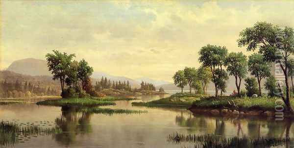 Adirondack Lake Oil Painting - Levi Wells Prentice