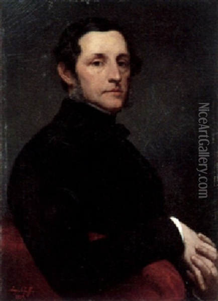 Portrait Of A Gentleman Oil Painting - Ary Scheffer