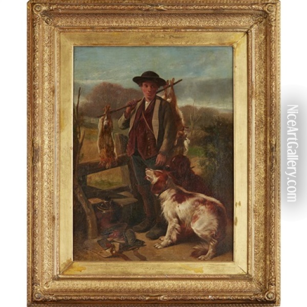 The Gamekeeper's Son Oil Painting - Henry Weekes