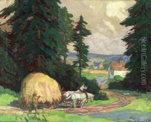 The Hay Wagon Oil Painting - Carl Rudolph Krafft