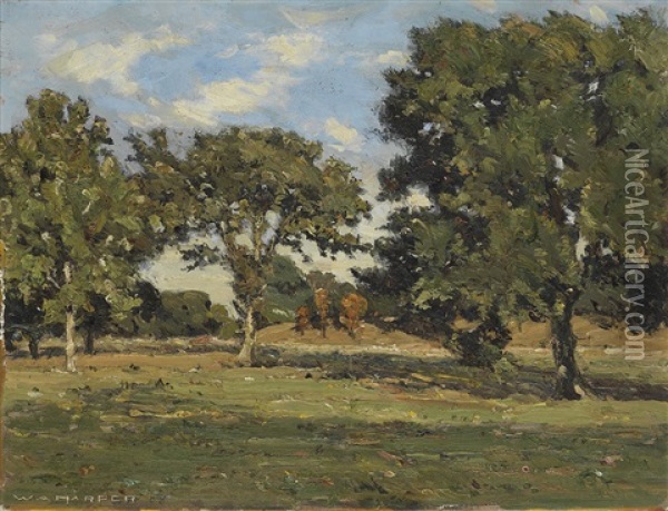 Untitled (french Pasture With Trees) Oil Painting - William A. Harper