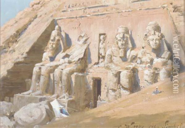 Abu Simbel Oil Painting - Carl Wuttke